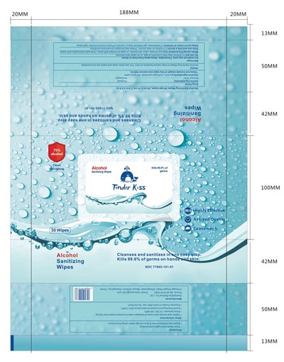50 Wipes Label (Alcohol Sanitizing Wipes)